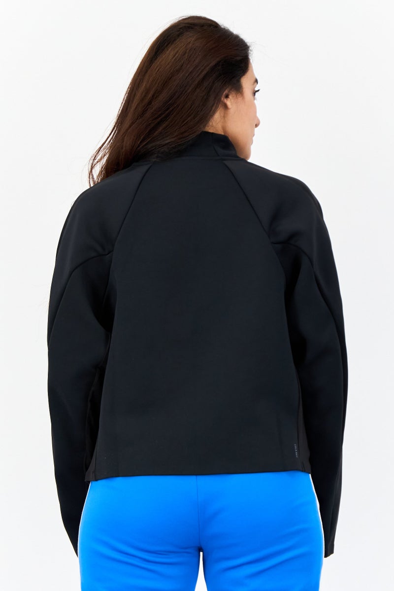 Adidas Women Sportswear Fit Long Sleeves Running Truck Jacket, Black - Image 4