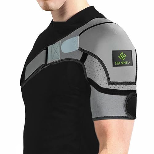 Hannea Shoulder Brace For Women And Men, Shoulder Compression Sleeve For Torn Rotator Cuff, Ac Joint Pain Relief, Dislocated Sholder, Adjustable Fits Left And Right Arm,Nylon - Image 1