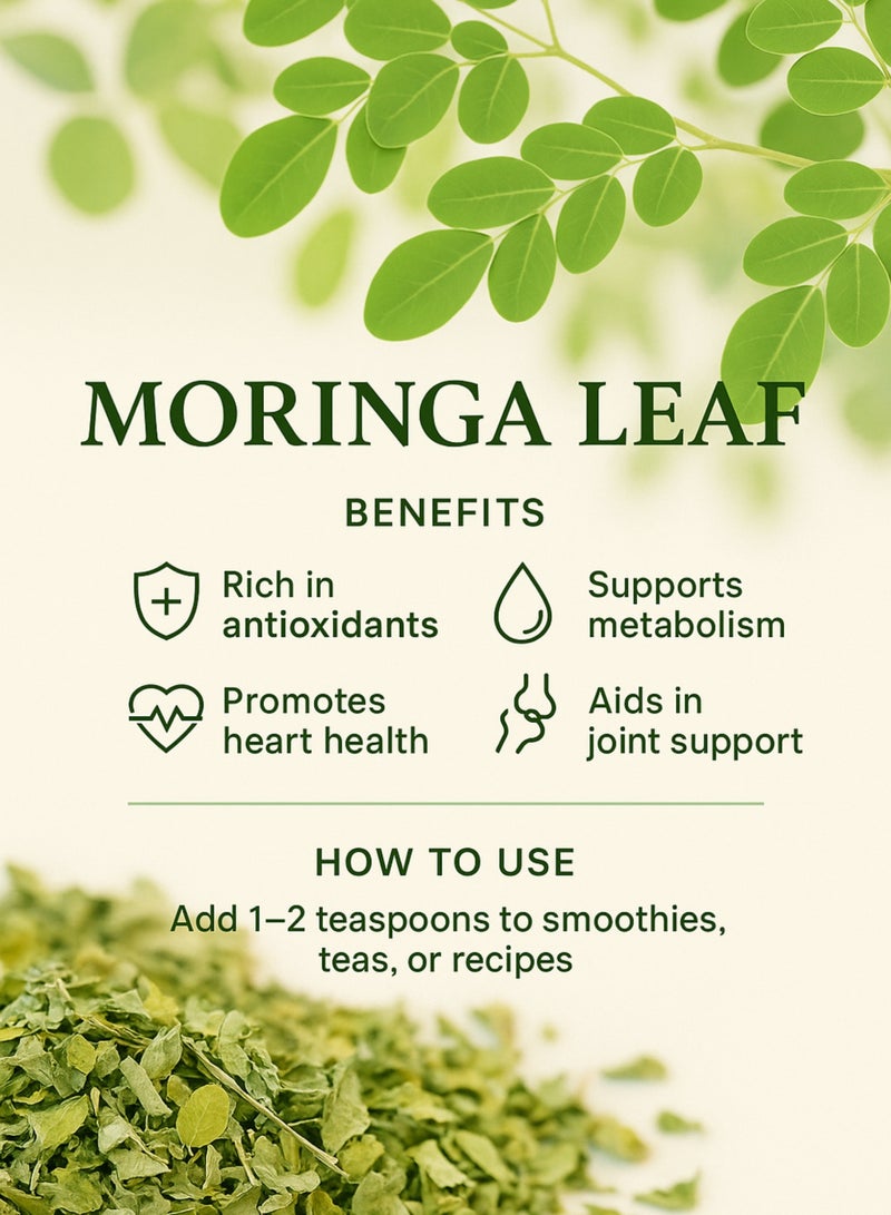 Zahr Moringa Leaf Dried – 100% Natural & Organic Plant Growth Booster, High-Grade Hand-Sorted Botanical Moringa / Drumstick Tree Leaf / Moringa Oleifera for Gardening, Rich in Nutrients for Soil & Plant Health - Image 3