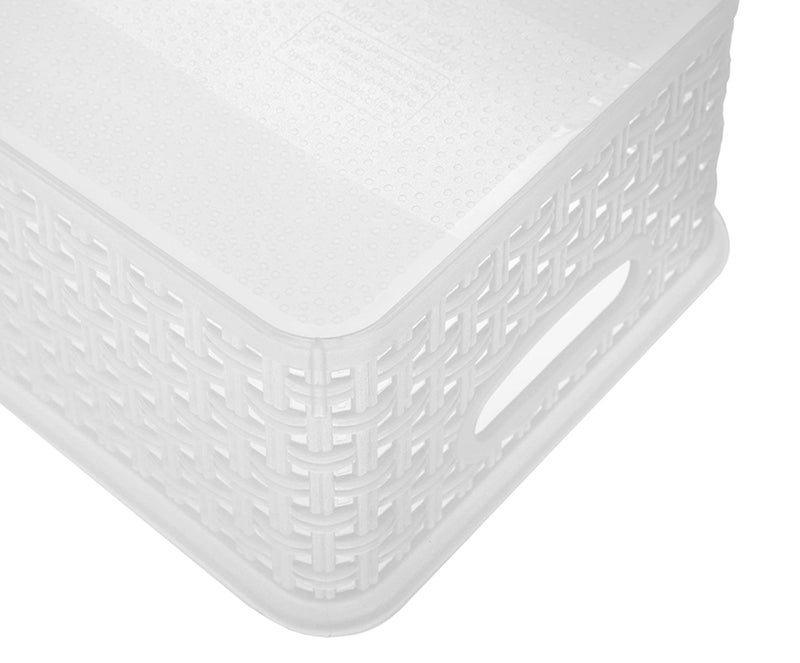 ZHENFAN Clear Woven Plastic Storage Baskets, 12-Pack Weave Basket Organizer for Kitchen Office Bathroom - Image 4