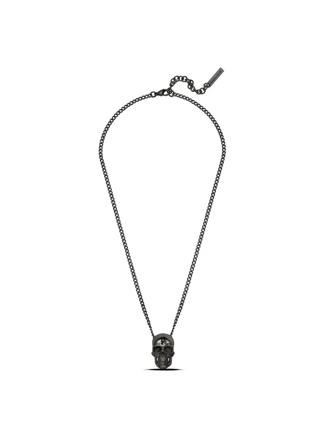 POLICE Vertex Gray Skull Chain Necklace For MenPEAGN0000905