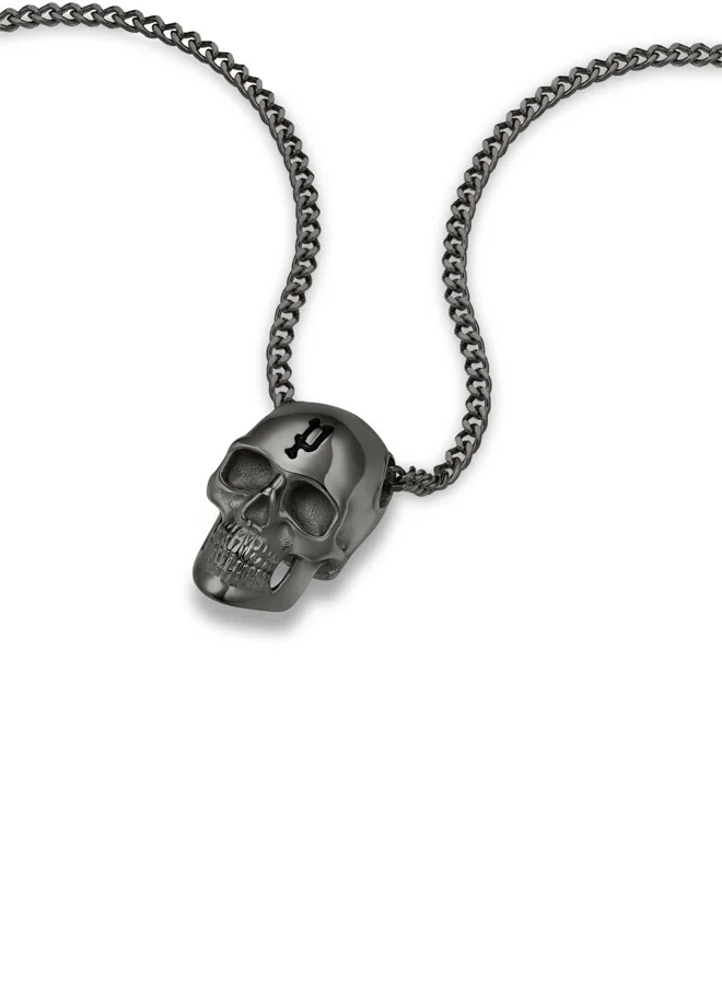POLICE Vertex Gray Skull Chain Necklace For MenPEAGN0000905
