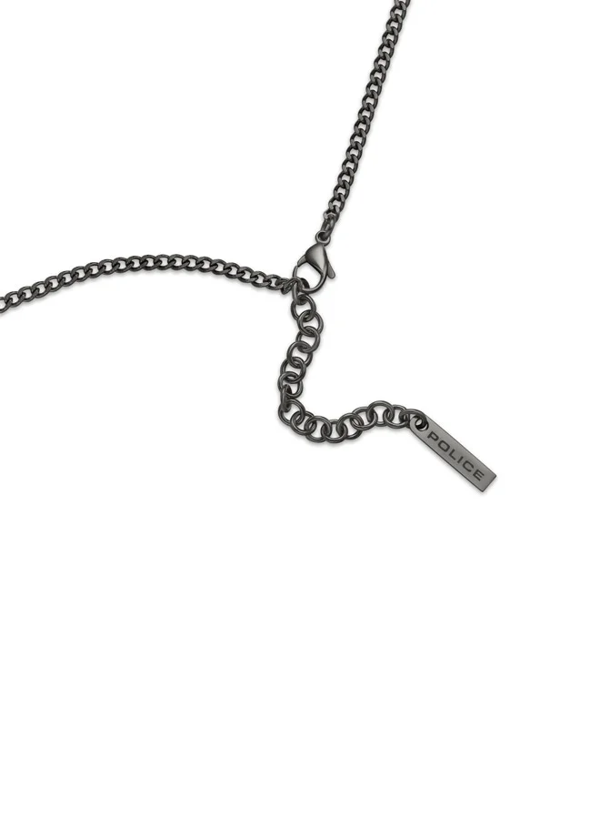 POLICE Vertex Gray Skull Chain Necklace For MenPEAGN0000905