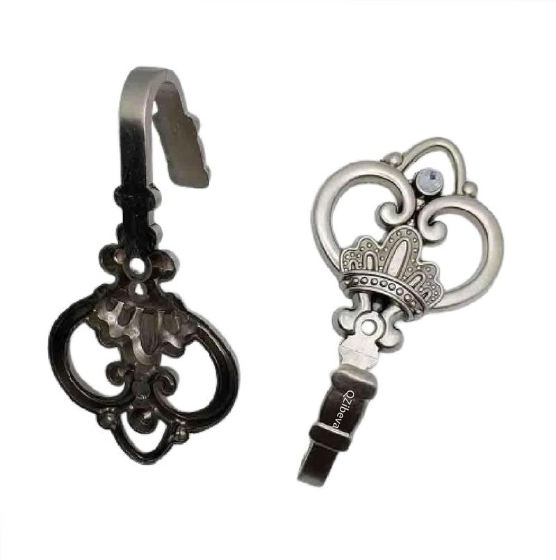 QZibeva QZibeva Decorative Curtain Drapery Holdback Set of 2 Silver Nickel - Image 1