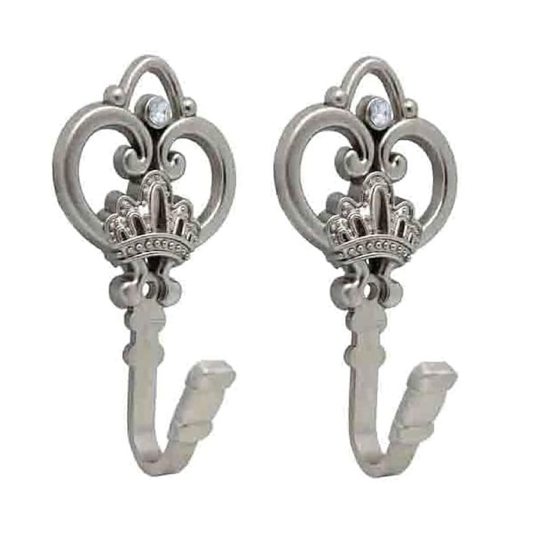 QZibeva QZibeva Decorative Curtain Drapery Holdback Set of 2 Silver Nickel - Image 5