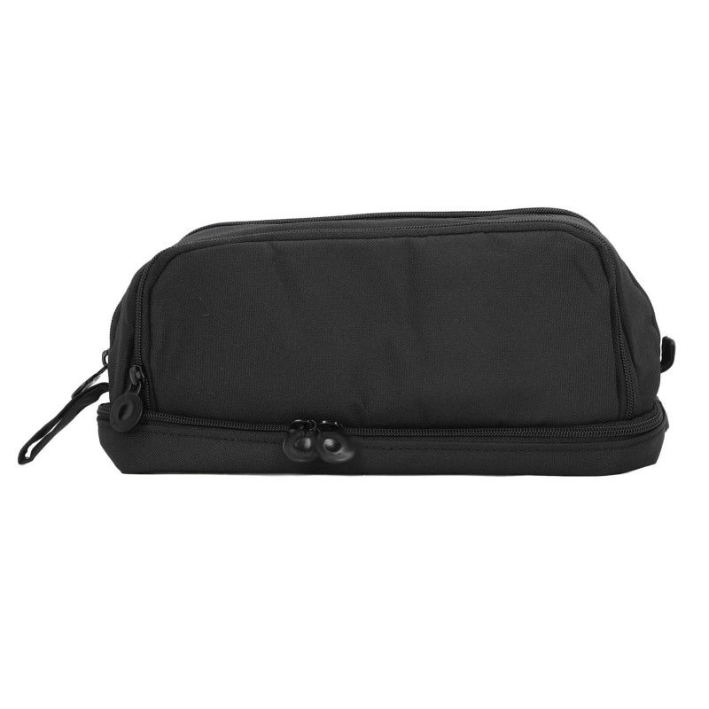 ANGOO Large Capacity Pencil Case: Black Durable Canvas Dual Opening - Abrasion Resistant Lightweight Multipurpose Pencil Pouch for School Library Office Study Room Students - Image 1
