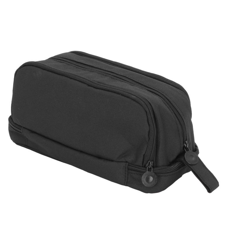 ANGOO Large Capacity Pencil Case: Black Durable Canvas Dual Opening - Abrasion Resistant Lightweight Multipurpose Pencil Pouch for School Library Office Study Room Students - Image 2