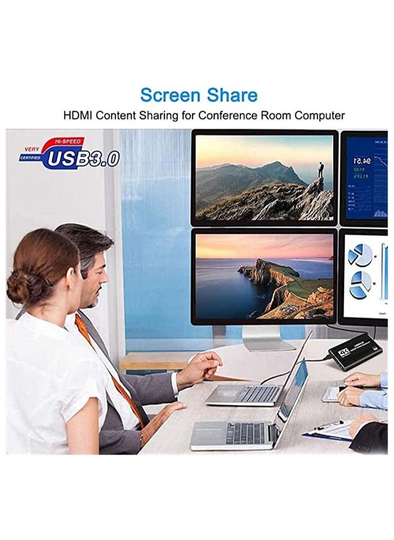 بطاقة التقاط، 4k/60hz Hd Usb 3.0 بطاقة فيديو للبث المباشر، البث المباشر، مؤتمرات الفيديو، التدريس، الألعاب على Ps5، Ps4، Xbox Series X/S