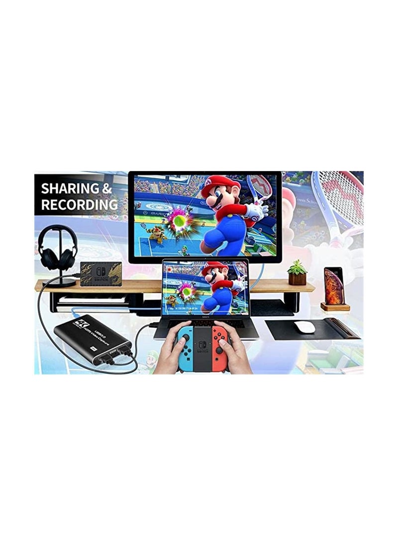 بطاقة التقاط، 4k/60hz Hd Usb 3.0 بطاقة فيديو للبث المباشر، البث المباشر، مؤتمرات الفيديو، التدريس، الألعاب على Ps5، Ps4، Xbox Series X/S