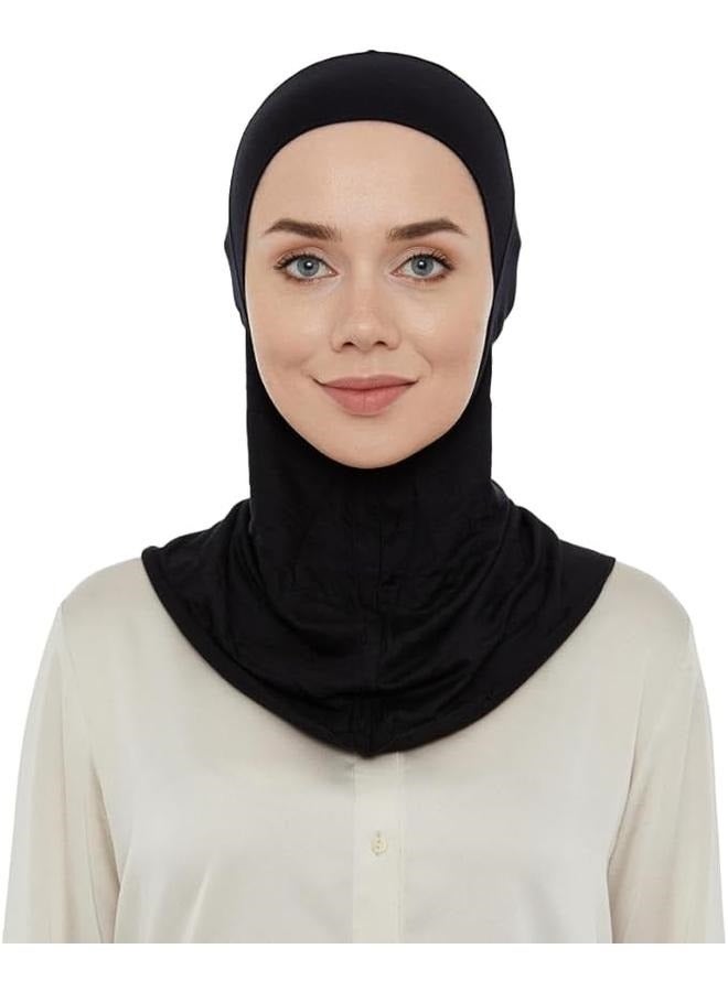 Comfortable Classic Long Scarf Black，Hijab Undercap, Full Neck Coverage Under Scarf Hijabs, Head Coverings for Women - Image 3