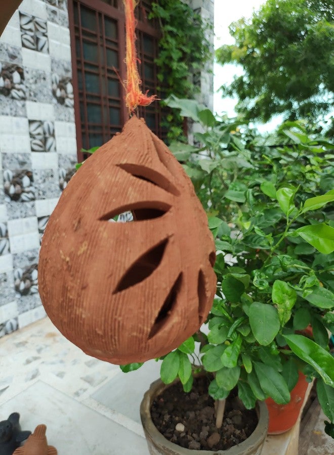 RUKDA Terracotta Diya Hanging Lamp Collection - Coconut Lamps for Home Décor and Spiritual Illumination - Image 4