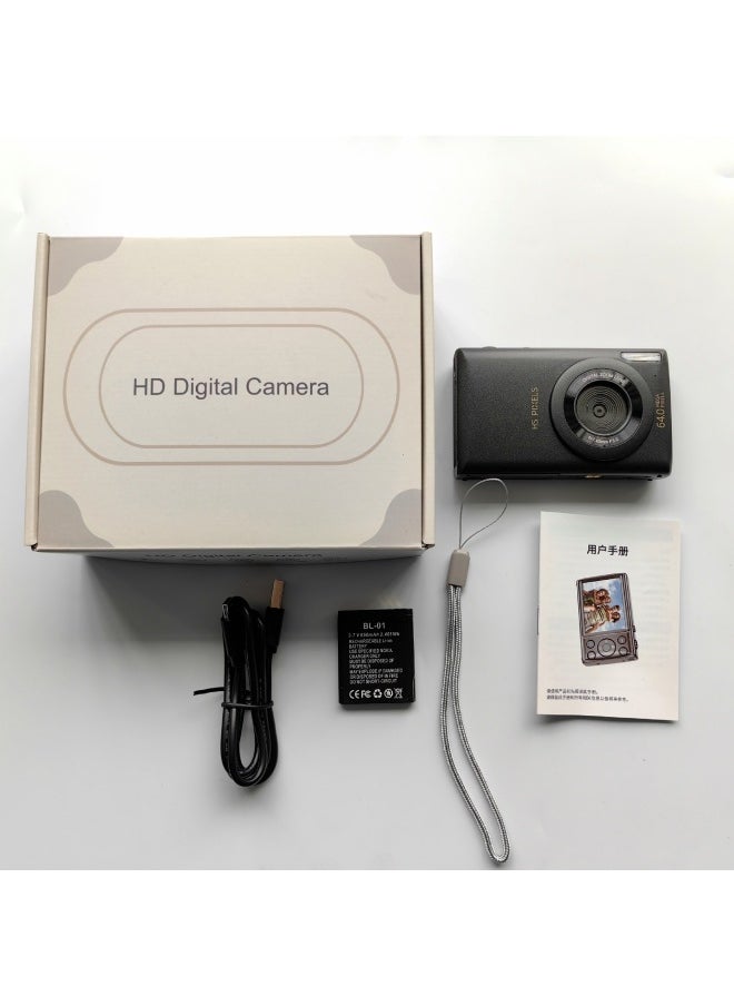 Generic 64 Million Student Music Digital Camera Portable Travel Entry-level Micro Single Vlog Camera-Body Color:FSD-C1 Black  - Image 1