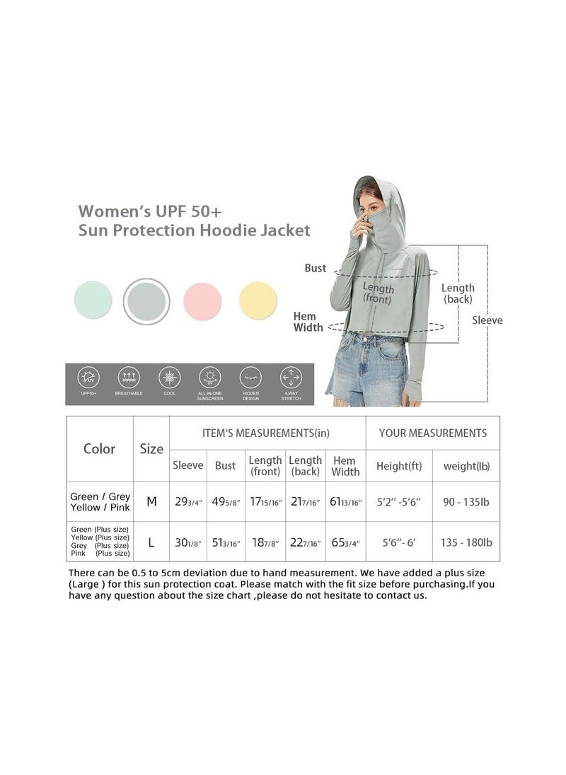 Generic Jacket Hoodie, Women's Sun Shirt,  UPF50+ Sun Protection Jacket,  Long Sleeve Hoodie, Cooling UV Protection Clothing, Long Sleeve Jacket for Summer, Long Sleeve Hiking Cycling Outdoor Shawl (L) - Image 5