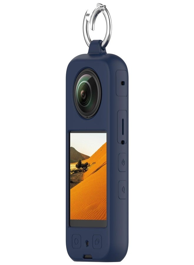 Wisely غطاء سيليكون مقاوم للخدش من Wisely Insta 360 X3 مع حامل حلقي - أسود - Image 2