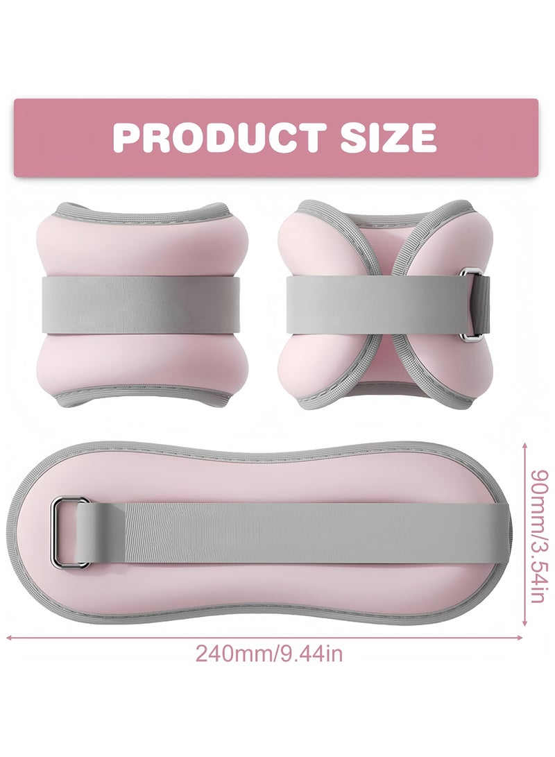 Pack of 2 Weight Cuffs , Hand and Foot Weights Pink, Ankle Weights, Weights for Legs and Arms, Foot Weights Weights, for Movement, Running, Gymnastics——2KG - Image 3