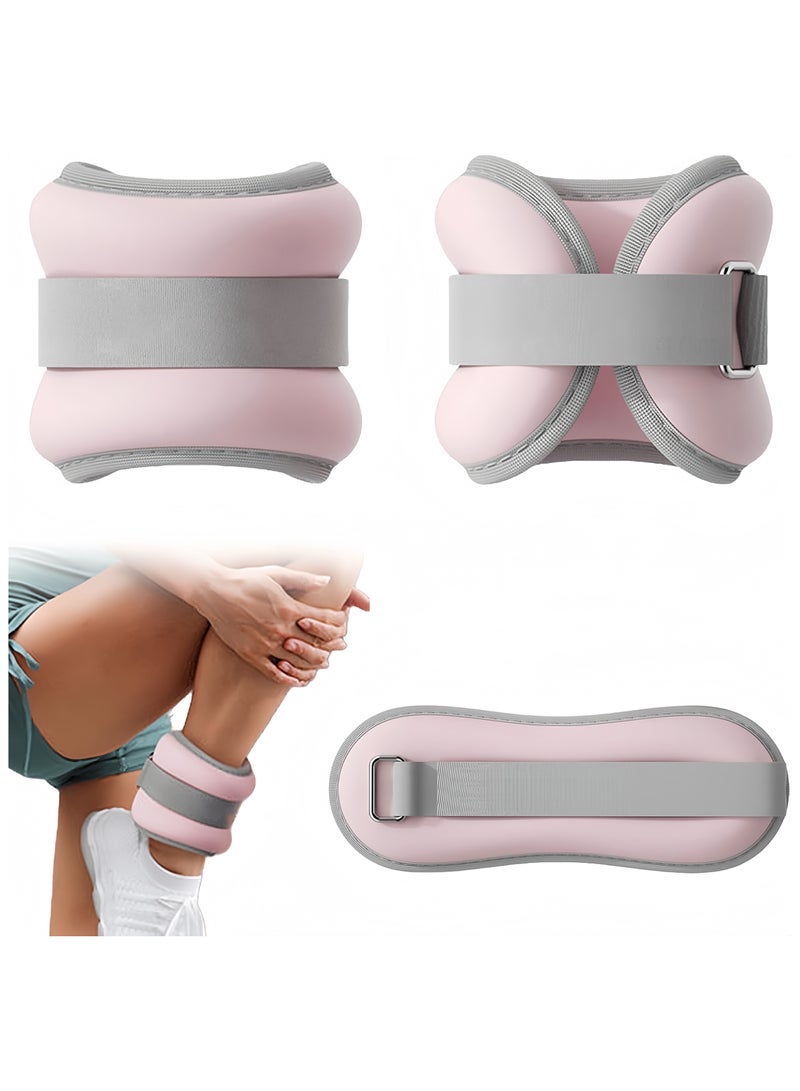 Pack of 2 Weight Cuffs , Hand and Foot Weights Pink, Ankle Weights, Weights for Legs and Arms, Foot Weights Weights, for Movement, Running, Gymnastics——2KG - Image 1