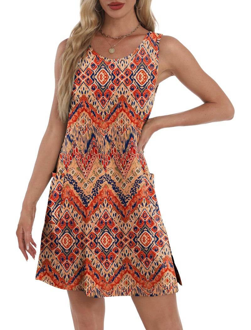BKRIVE Beach Dresses for Women 2026 Tropical Vacation Outfits Flowy Swing Cute Dress Sundresses Cruise Dress with Pockets Floral Boho L - Image 4