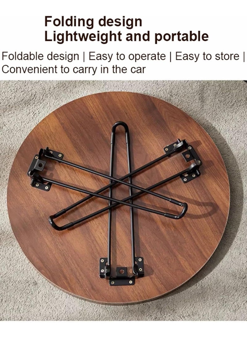 DubaiGallery طقم طاولات قهوة مكون من 2 طاولة قابلة للتكديس بسطح MDF طاولة جانبية مستديرة مجموعة طاولات صغيرة طراز صناعي لطاولة جانبية مستديرة لغرفة المعيشة، الشرفة - Image 3