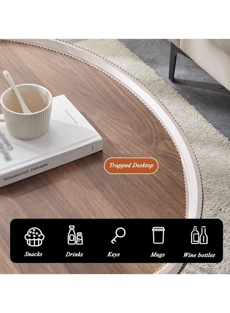 DubaiGallery طقم طاولات قهوة مكون من 2 طاولة قابلة للتكديس بسطح MDF طاولة جانبية مستديرة مجموعة طاولات صغيرة طراز صناعي لطاولة جانبية مستديرة لغرفة المعيشة، الشرفة - Image 4