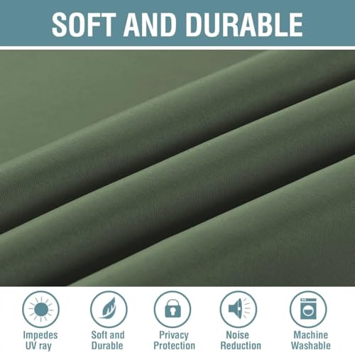 H.VERSAILTEX Blackout Curtain for Living Room Thermal Insulated Window Treatment Curtain Extra Long 84 inch Length Energy Saving Solid Grommet Top Blackout Drape, One Panel, Bronze Green, 52"W x 84"L - Image 4