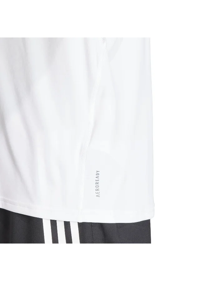 adidas تيشيرت أديداس اديدازيرو إي تي أبيض للجري للرجال مقاس XS