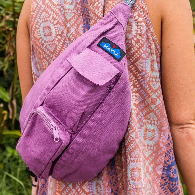 KAVU Mini Rope Bag Cotton Crossbody Sling - Cactus Flower - Image 3