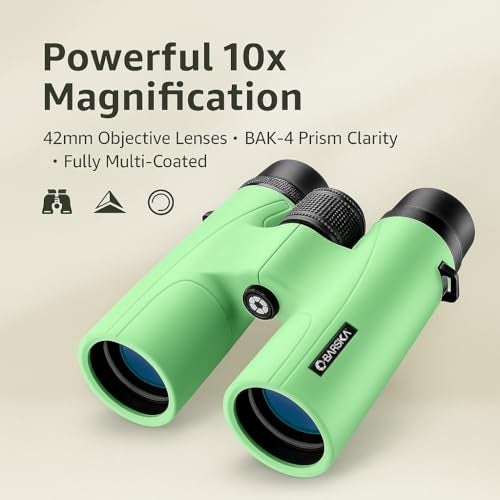 Barska AB12974 Crush Binoculars for Hunting, Hiking, Events, Sports, etc, 10x42mm, Pistachio Green - Image 4