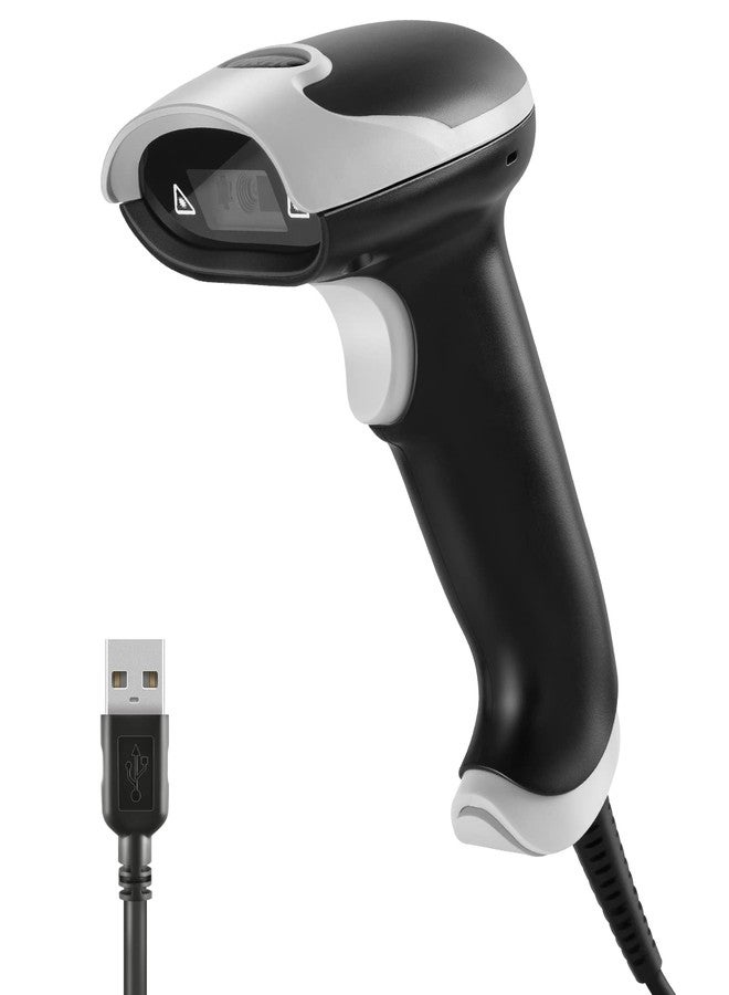 ماسح ضوئي للباركود، ماسح ضوئي محمول يعمل بمنفذ USB، قارئ باركود سلكي، يدعم الباركود أحادي وثنائي الأبعاد، PDF417، QR، مصفوفة البيانات، ماسحات باركود أوتوماتيكية سهلة الاستخدام، مناسبة للمتاجر، محلات السوبر ماركت، المستودعات، والمكتبات. - Image 1