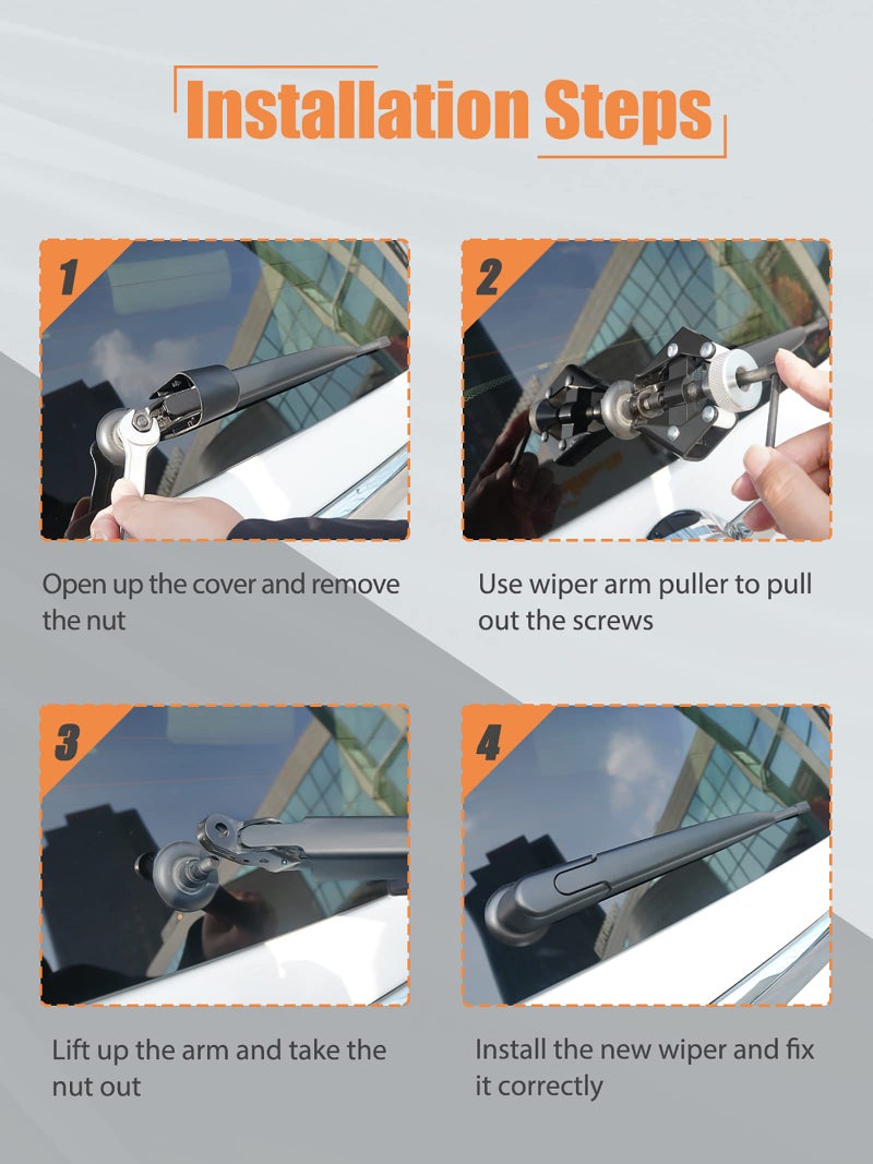 MIKKUPPA Rear Wiper Arm Blade Assembly, for 2011-2017 BMW X3 F25 - MIKKUPPA Back Windshield Wiper Replacement - All Season Natural Rubber Cleaning Window - Image 4