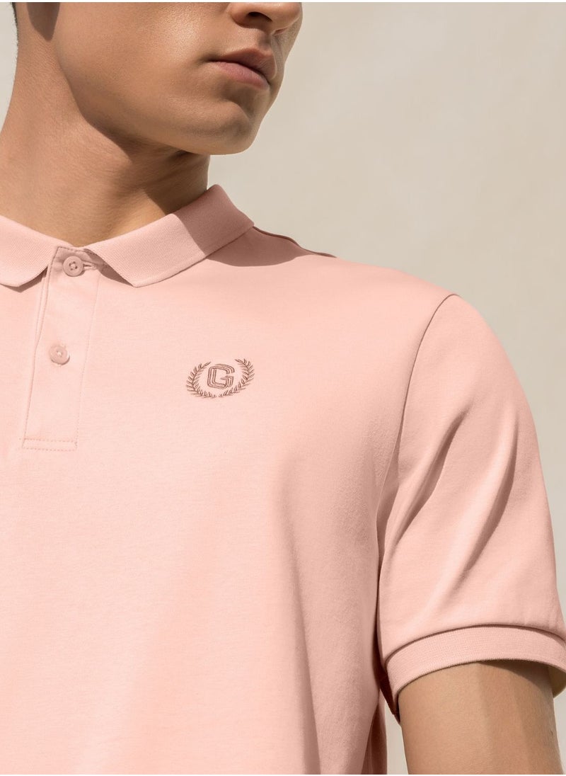 GIORDANO Men's Luxury Touch Polo Pink  - Image 2