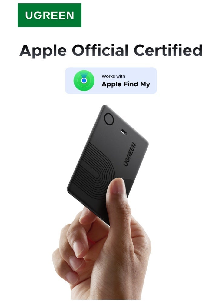 Ugreen FineTrack Slim Smart Tracker Apple Find My iOS Only 2.6mm Wallet Finder Card Bluetooth 5.0 7-Year Battery Life Non-replaceable Global Location IP68 Waterproof suitable for Wallets, Passports, Bags Black - 7 Years Runtime - Image 1