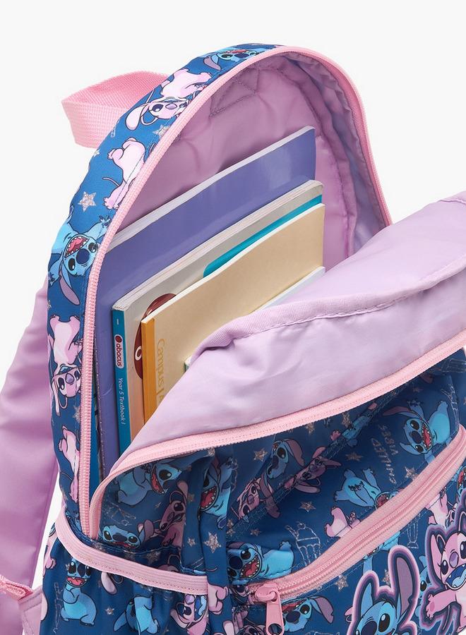 Disney Stitch Print Backpack For Girls 13+ Years With Padded Strap - Image 4