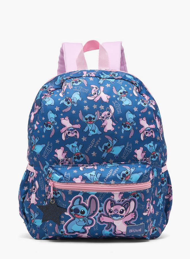 Disney Stitch Print Backpack For Girls 13+ Years With Padded Strap - Image 1