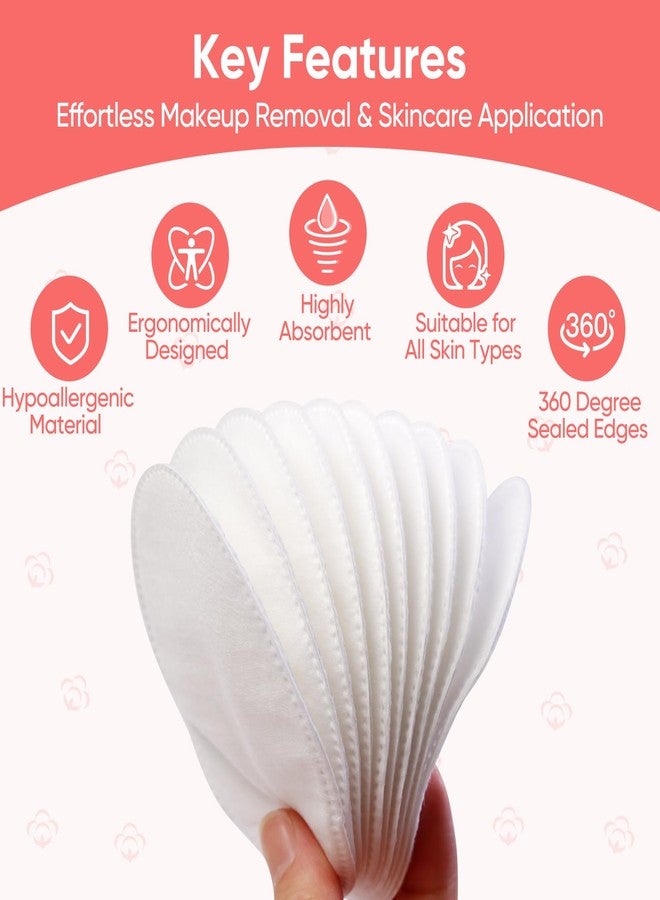ICOTLE Large Oval Cotton Pads, 70 Count, 3-Layer, Dual Textured Design, Lint-Free, Ultra-Soft Cotton Oval for All Skin Types Cotton Pads for Makeup Removal, Cleansing, Skin Care etc. - Image 2