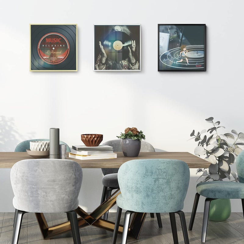 Golden State Art, 12.5x12.5 Aluminum Music Album Frame, Metal Vinyl Record Frames for Lp Cover, Acrylic Front, Wall Hook for Wall Art Decor, 1 Pack - Image 2