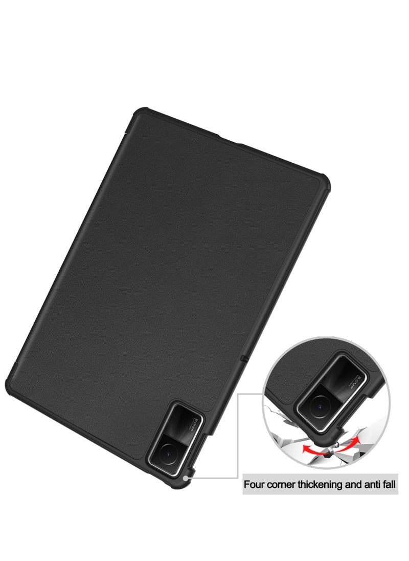 Generic - Case for Xiaomi Redmi Pad SE 11 Inch Released 2023 Tri Fold Slim Lightweight Hard Shell Smart Protective Cover with Multi-Angle Stand For Redmi Pad SE (Black) - Image 1