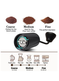 EqiEch Manual Coffee Grinder With 30-Gear Adjustable Setting,CNC Stainless Steel Tapered Burr And Dual Bearing Positioning For All Coarseness From Espresso To French Press  - Image 2