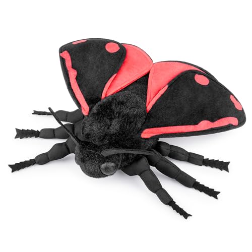 ZHONGXIN MADE Cinnabar Moth Plush Toy Lifelike Cinnabar Moth Stuffed Animals 11in Realistic Soft Big Wings Moth Toys Unique Plush Collection for Kids - Image 1