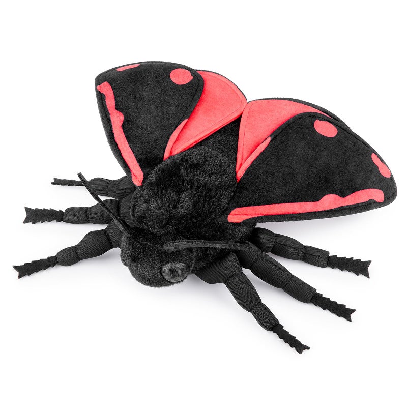 ZHONGXIN MADE Cinnabar Moth Plush Toy Lifelike Cinnabar Moth Stuffed Animals 11in Realistic Soft Big Wings Moth Toys Unique Plush Collection for Kids - Image 2