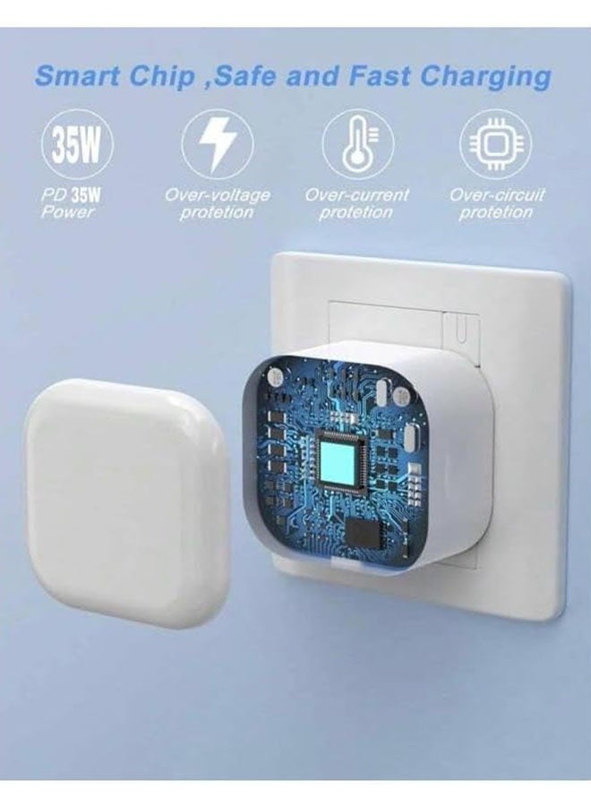 iPhone 17, 16, iPhone15 Pro Max Fast Charger, USB C Port 35W with 1M Fast Charging Cord Type C to C for iPhone 17/ 16 / 15 Pro max/15 Pro/15 plus/15, Ipad, Samasung, Oneplus, Xiaomi - Image 2