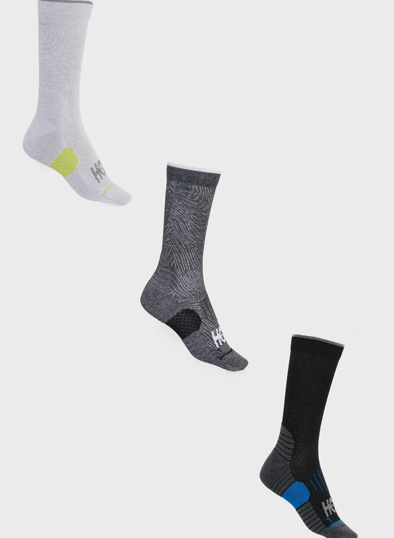 Hoka 3 Pack Crew Socks