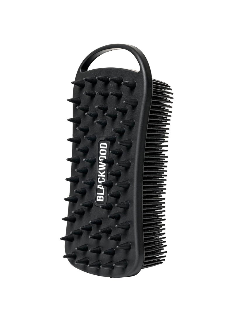 Blackwood For Men Blackwood For Men Double Duty Beard & Body Scrubber - Dual-Sided Men's Shower Tool - Handheld Body Wash Brush with Long Soft Silicone Bristles for Deep Cleaning - Short Exfoliating Tips for Beard Care 