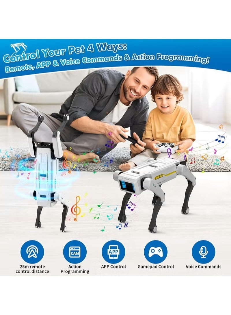 LIXES Smart Robot Dog - Interactive STEM Pet with Voice Control, 30+ Actions & APP Programming, Durable Design for Kids Age 6+ (Compatible with iOS/Android) - Image 5