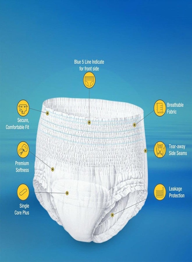 Aquacare Adult Diapers Pants | NEW GEL TECHNOLOGY 10 Hours Absorption| Protection With Wetness IndicatorOdour Control | and Anti-Bacterial Absorbent Core| | Size- 4XL | (_190 - 240 (cm) 75"-94" (Inch) - PACK OF 4 ( 40 Pieces ) - Image 2