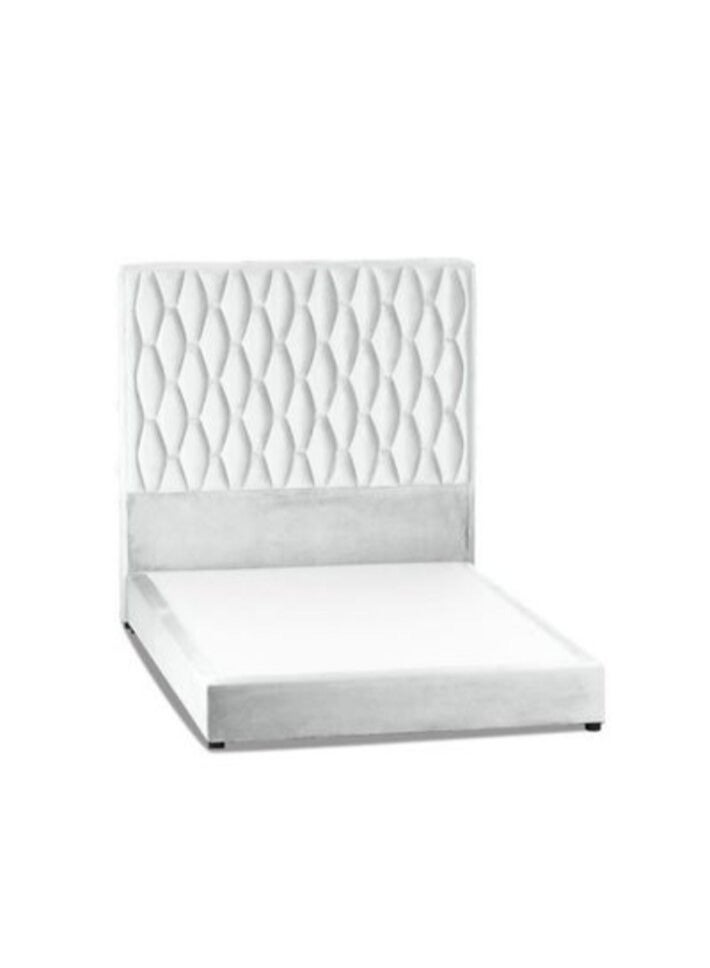 House One Zahra | Velvet Bed Frame - White 