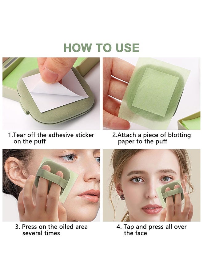 Novo Oil Blotting Sheets for Face with Mirror & Puff, 200 Sheets Oil Absorbing Sheets for Oily Skin, Natural Fiber Blotting Paper, Makeup Friendly Face Oil Control Sheets - Image 3