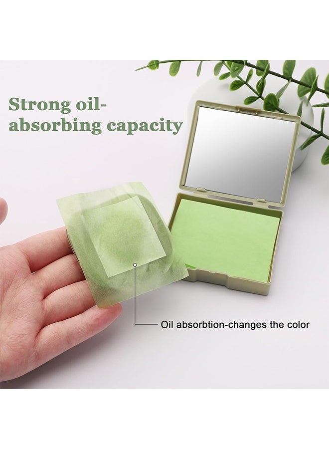 Novo Oil Blotting Sheets for Face with Mirror & Puff, 200 Sheets Oil Absorbing Sheets for Oily Skin, Natural Fiber Blotting Paper, Makeup Friendly Face Oil Control Sheets - Image 4