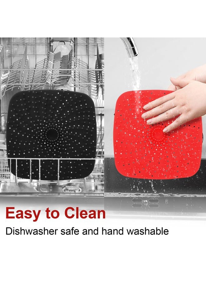 DEMEDO Upgrade Reusable Air Fryer Liners with Raised Silicone | Patented Product | BPA Free Non-Stick Silicone Air Fryer Mats | Air Fryer Silicone Tray Accessories | 2 Size Options – 9 Inch Square - Image 3