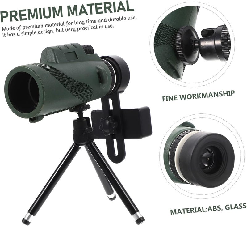 HOMSFOU Outdoor Monocular Telescope Smartphone Lightweight Scope for Bird Watching Hiking Camping Field of View Portable Design Tripod Support - Image 5