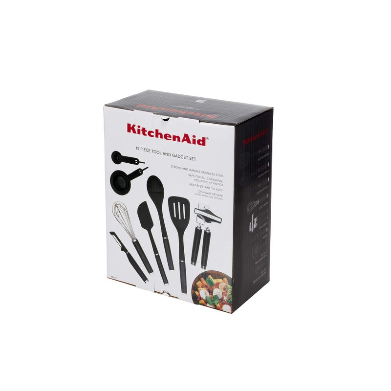KitchenAid مجموعة أدوات وأجهزة كيتشن إيد الكلاسيكية، 15 قطعة، أسود - Image 4